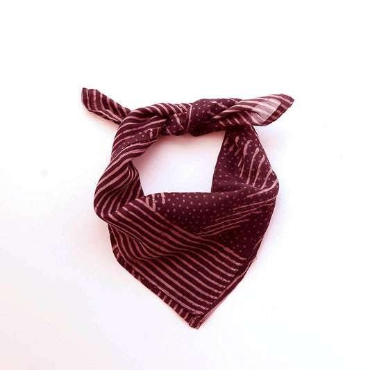 Violet Block Print Square Bandana