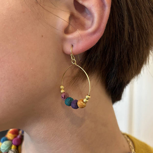 Kantha Petite Gilded Hoops