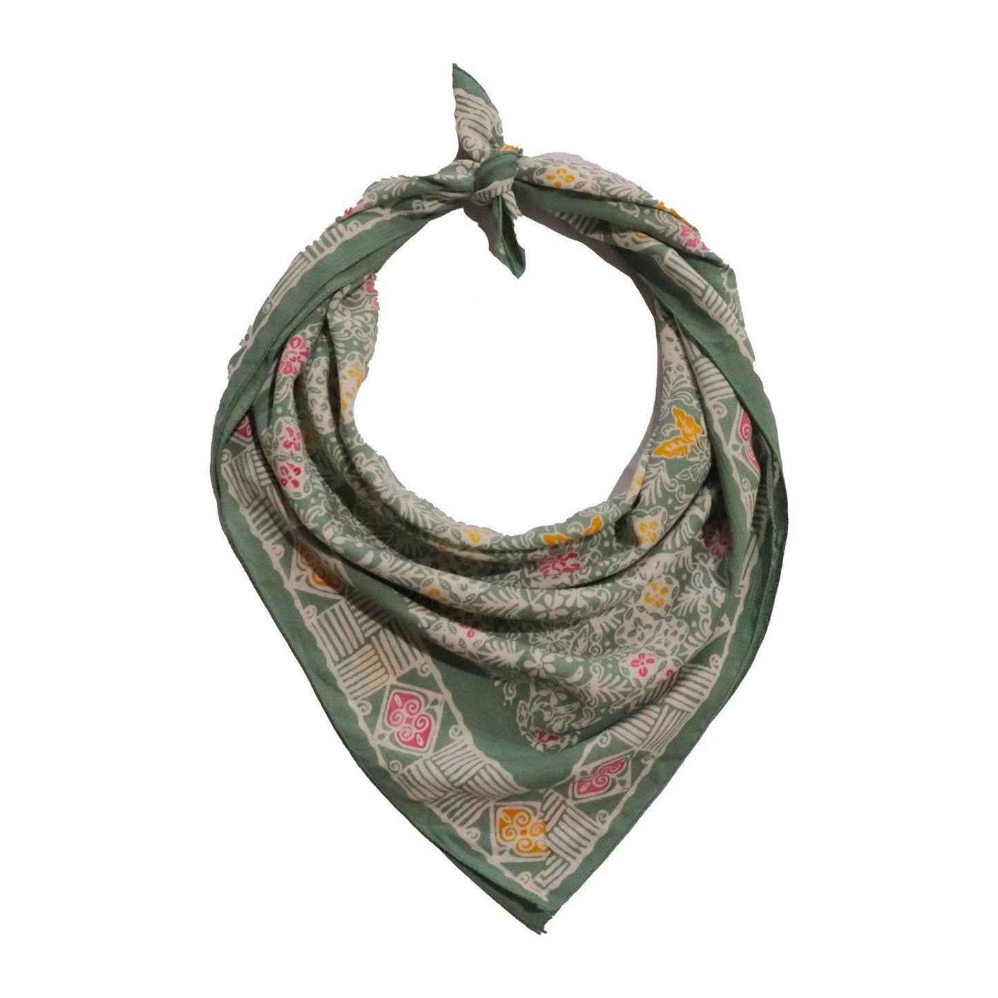 Lime & Cream Batik Bandana