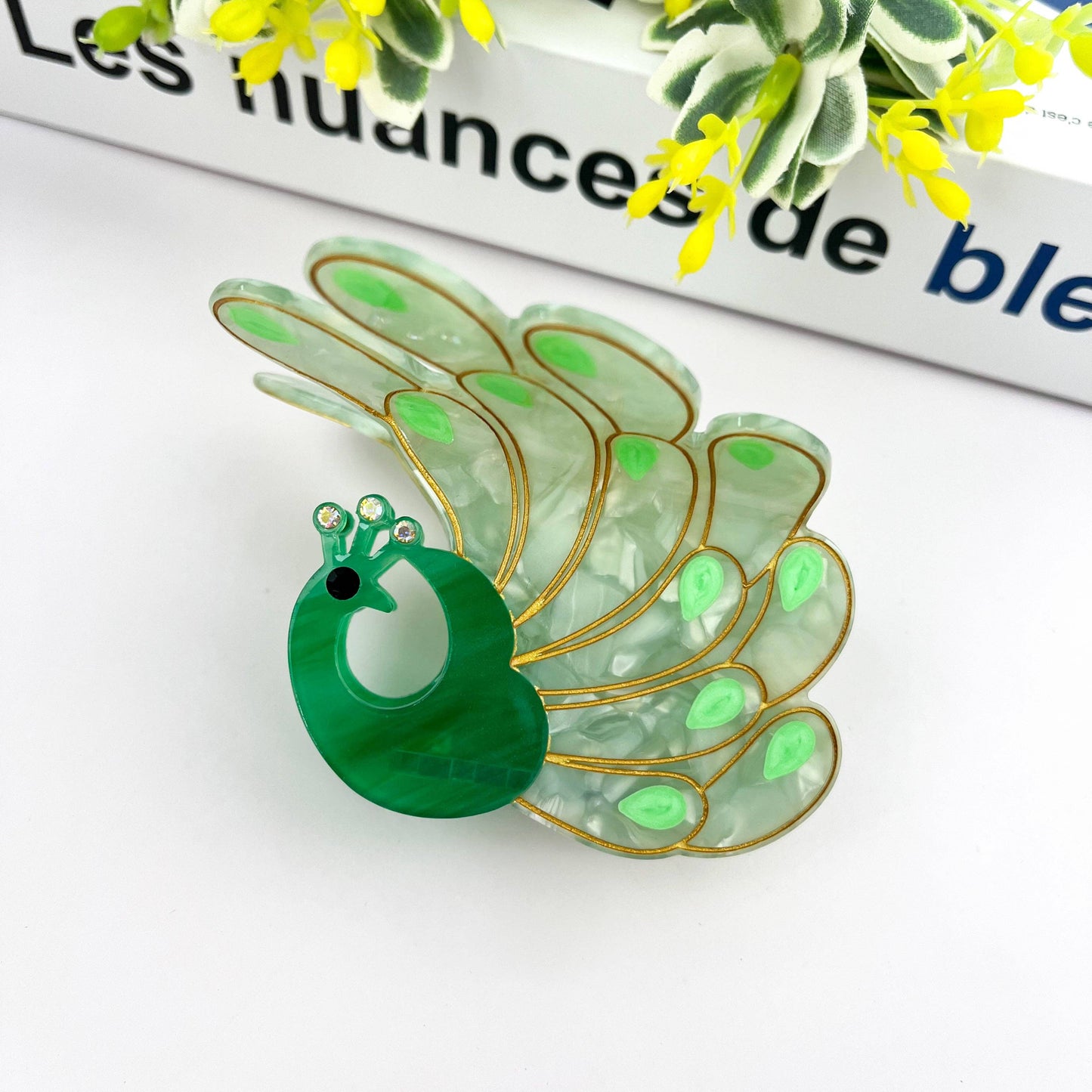 Peacock Hair Claw
