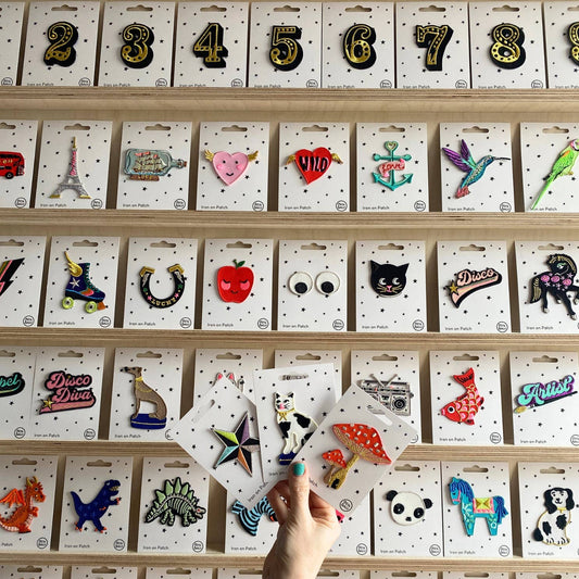 Iron on Patch - Dinosaur Skeleton - Glo In The Dark