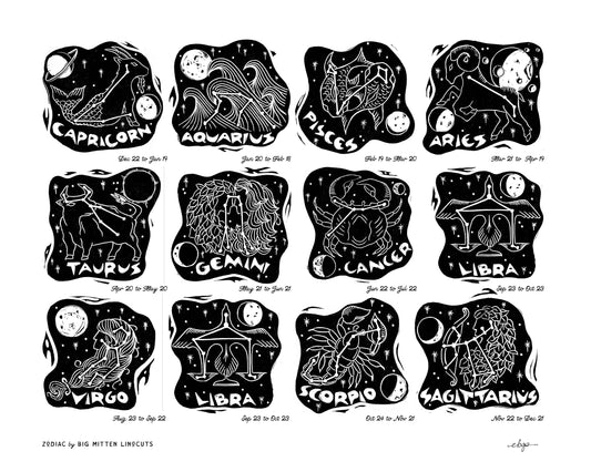 Zodiac Linoprint