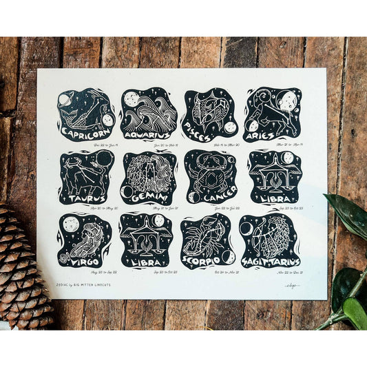 Zodiac Linoprint