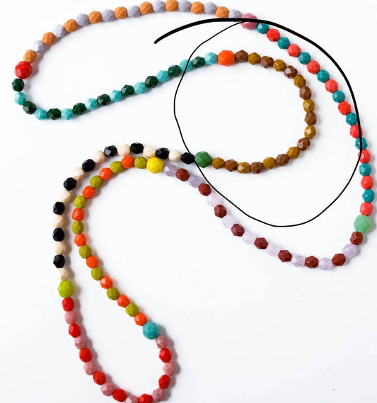 Long Colorful Bead Necklace