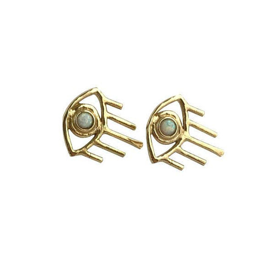 Vision Earrings With Opal