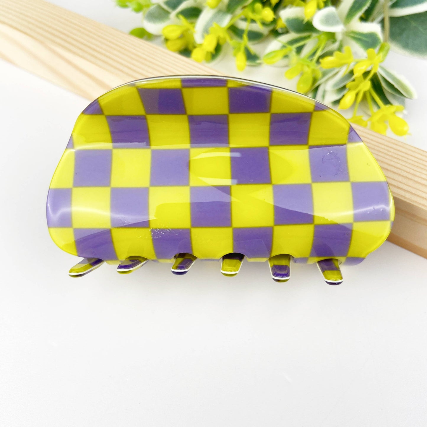 Pink Checker Hair Claw