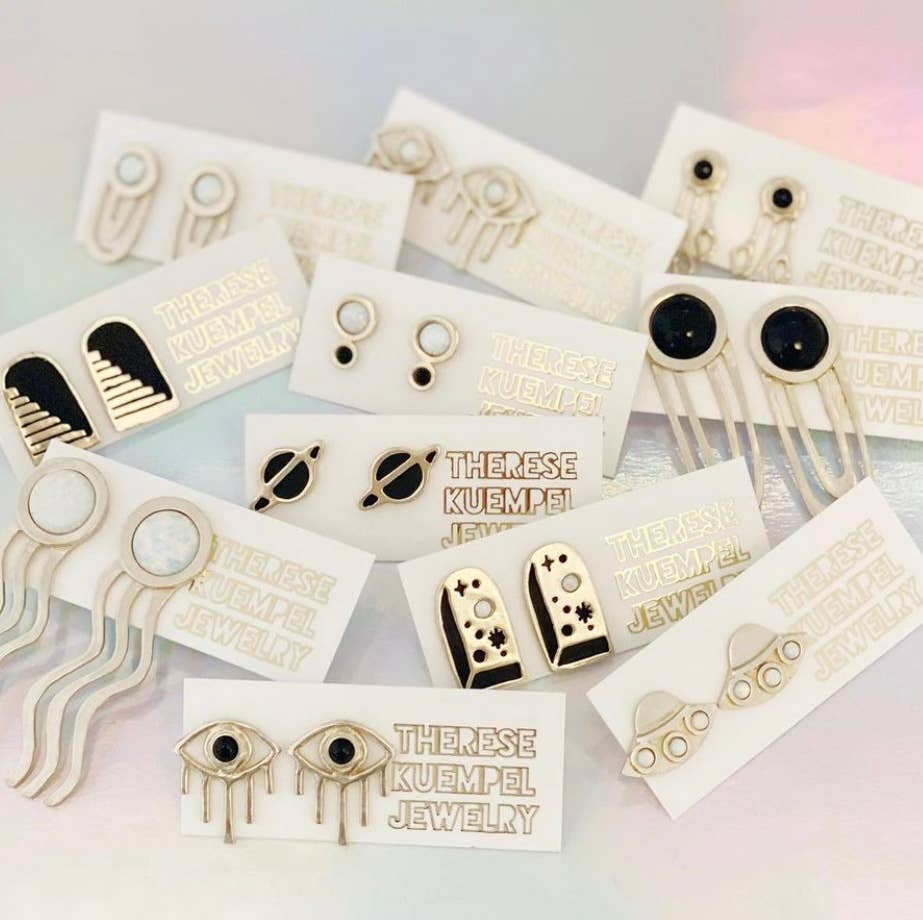 Vision Earrings With Opal