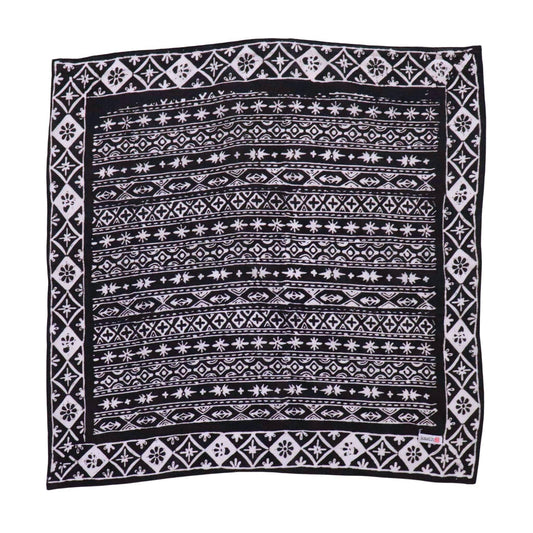 Black White Geometric Batik Bandana