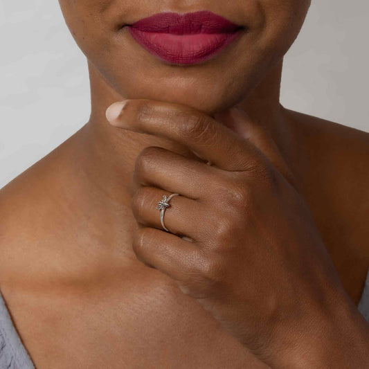Sterling Silver Tiny Bee Ring