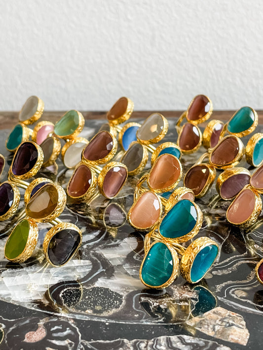 Triple Cat's Eye Rings