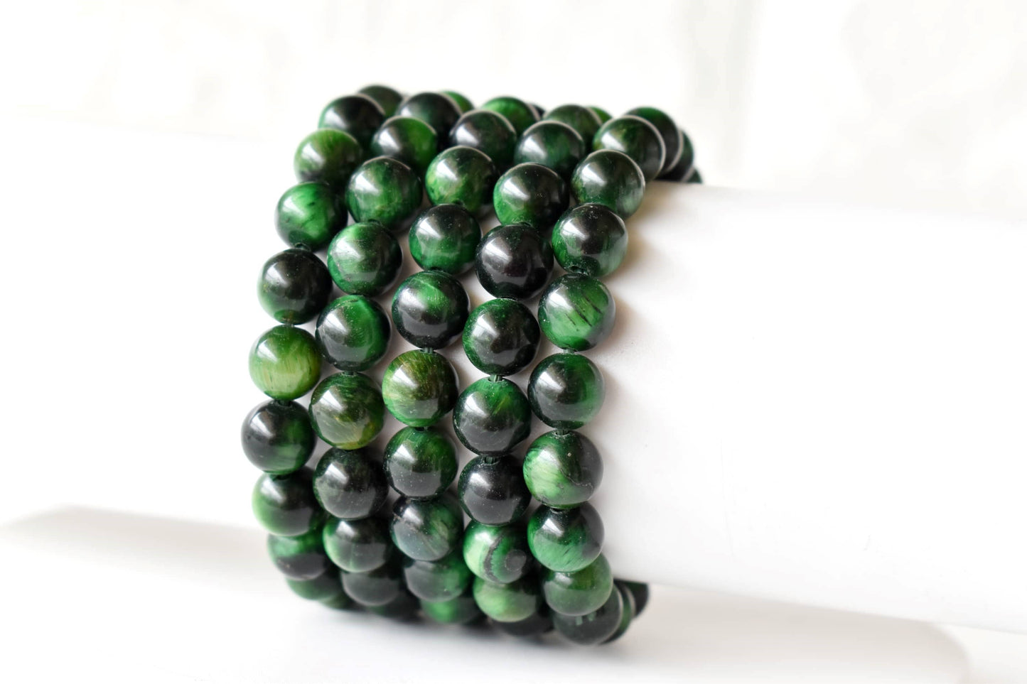 Tiger Cats Eye Green Gemstones Bracelets