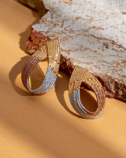 Handwoven Twisted Wire Loop Earrings