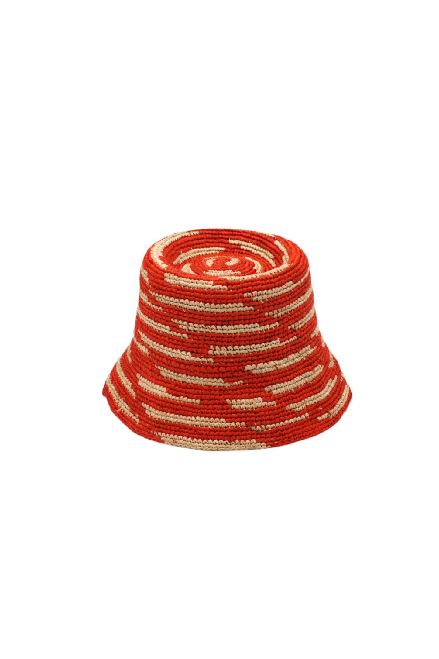 2.5" Brim Taylor Crochet Bucket Straw Hat with Zebra Stripes