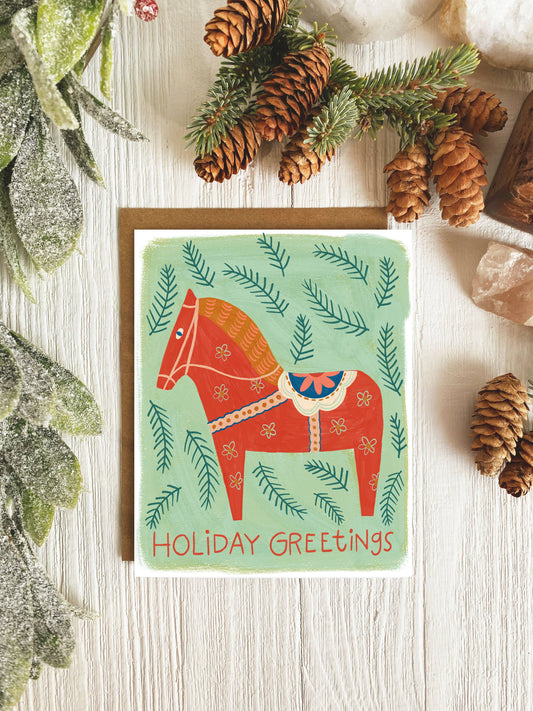 Scandinavian Dala Horse Card