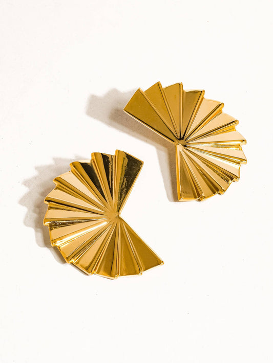 Soline 18K Folded Fan Earring