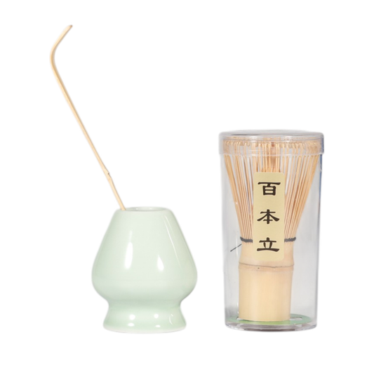 Matcha Whisk Light Green Stand, Chasen and Scoop Set