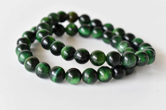 Tiger Cats Eye Green Gemstones Bracelets