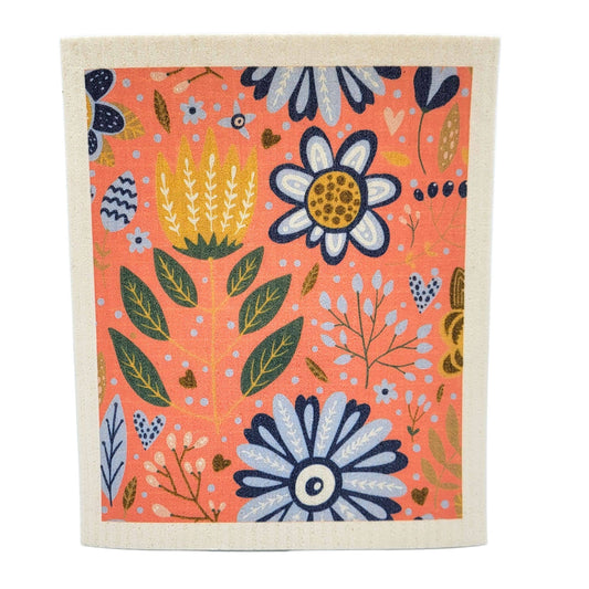Coral Spring Swedish Dishcloth
