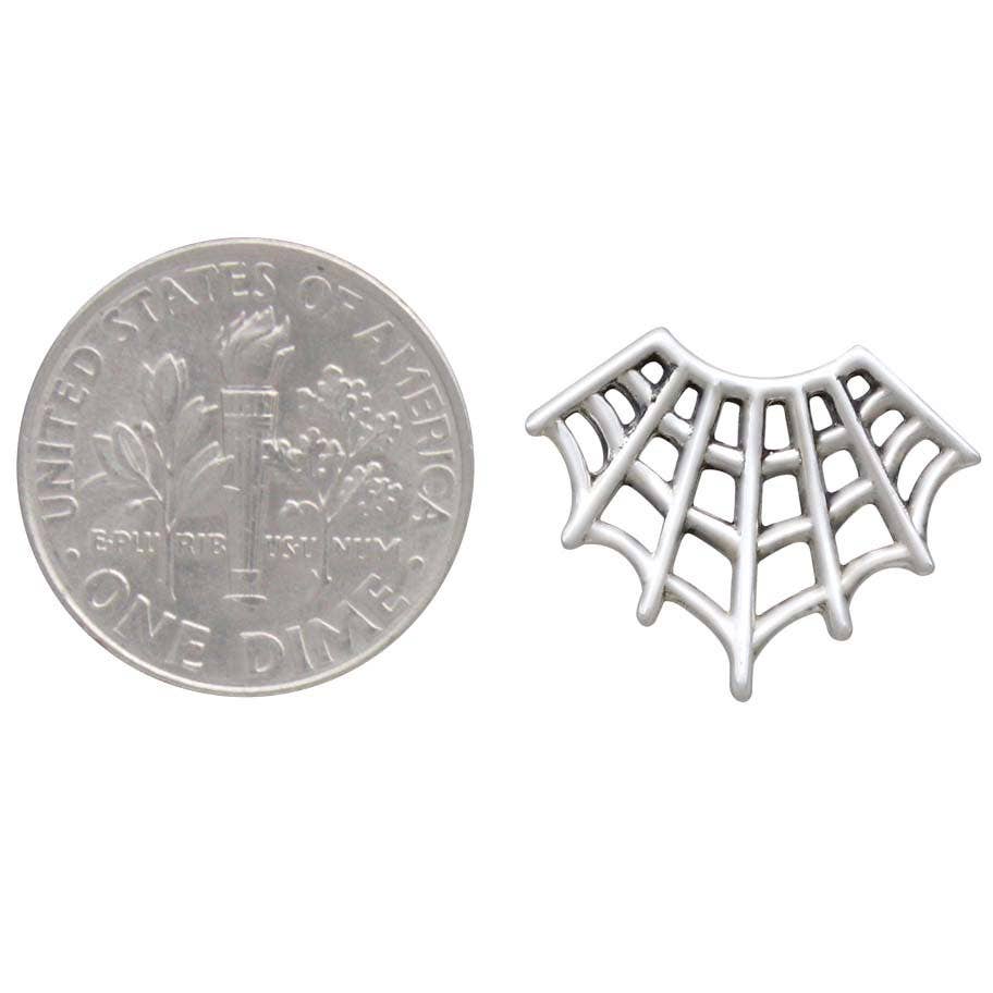 Sterling Silver Spider Web Post Earrings
