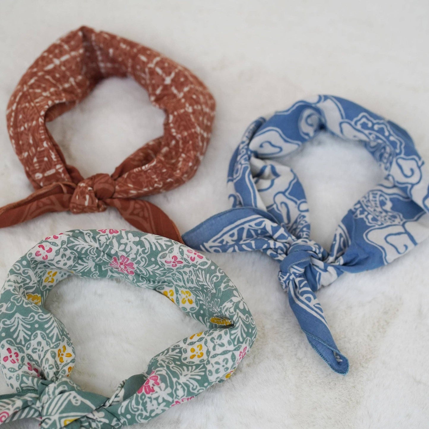 Lime & Cream Batik Bandana