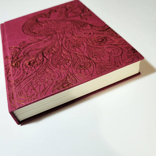 Burgundy Peacock Foiled Hard Cover Journal