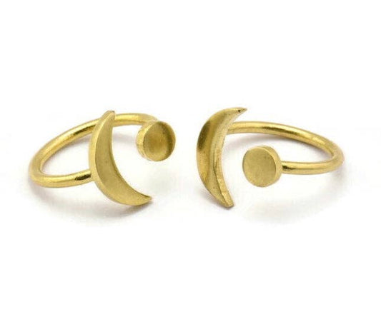 Brass moon ring