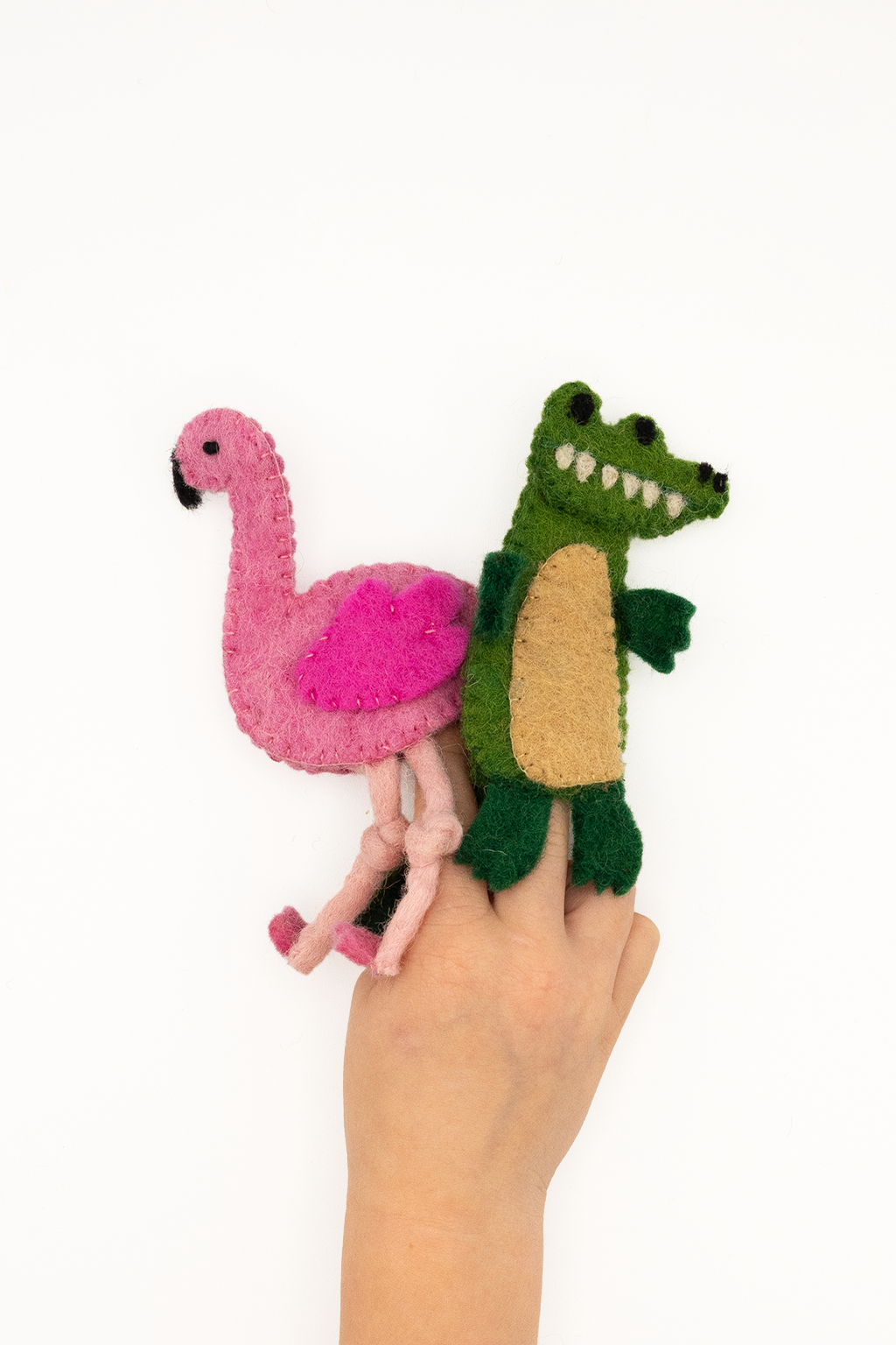 Finger Puppet - Alligator and Flamingo