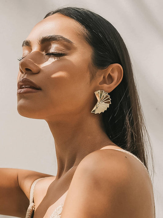 Soline 18K Folded Fan Earring