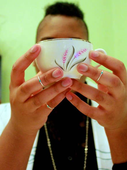 Tiny Stone Sterling Stapelring-Set – Türkis