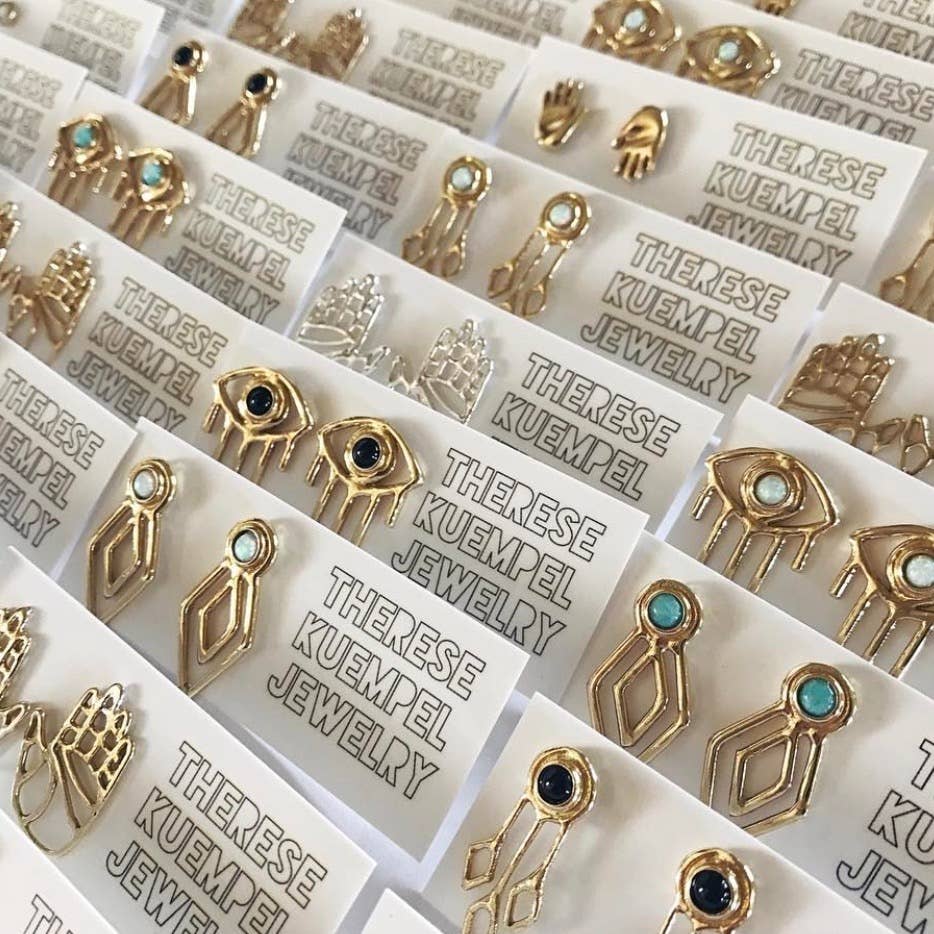 Vision Earrings With Opal