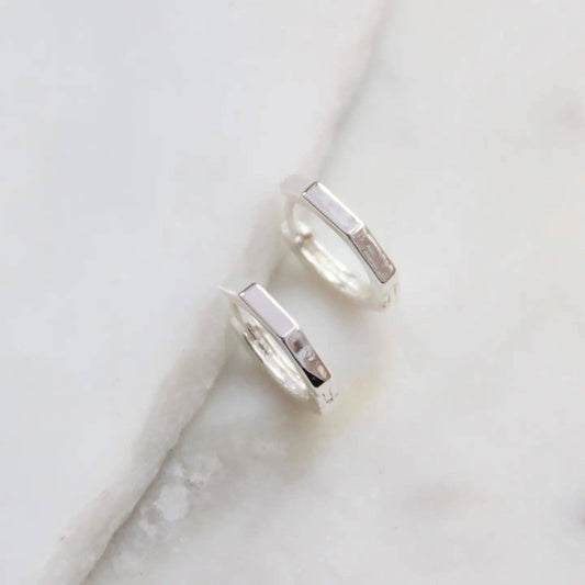 Hexagon Huggie Earrings