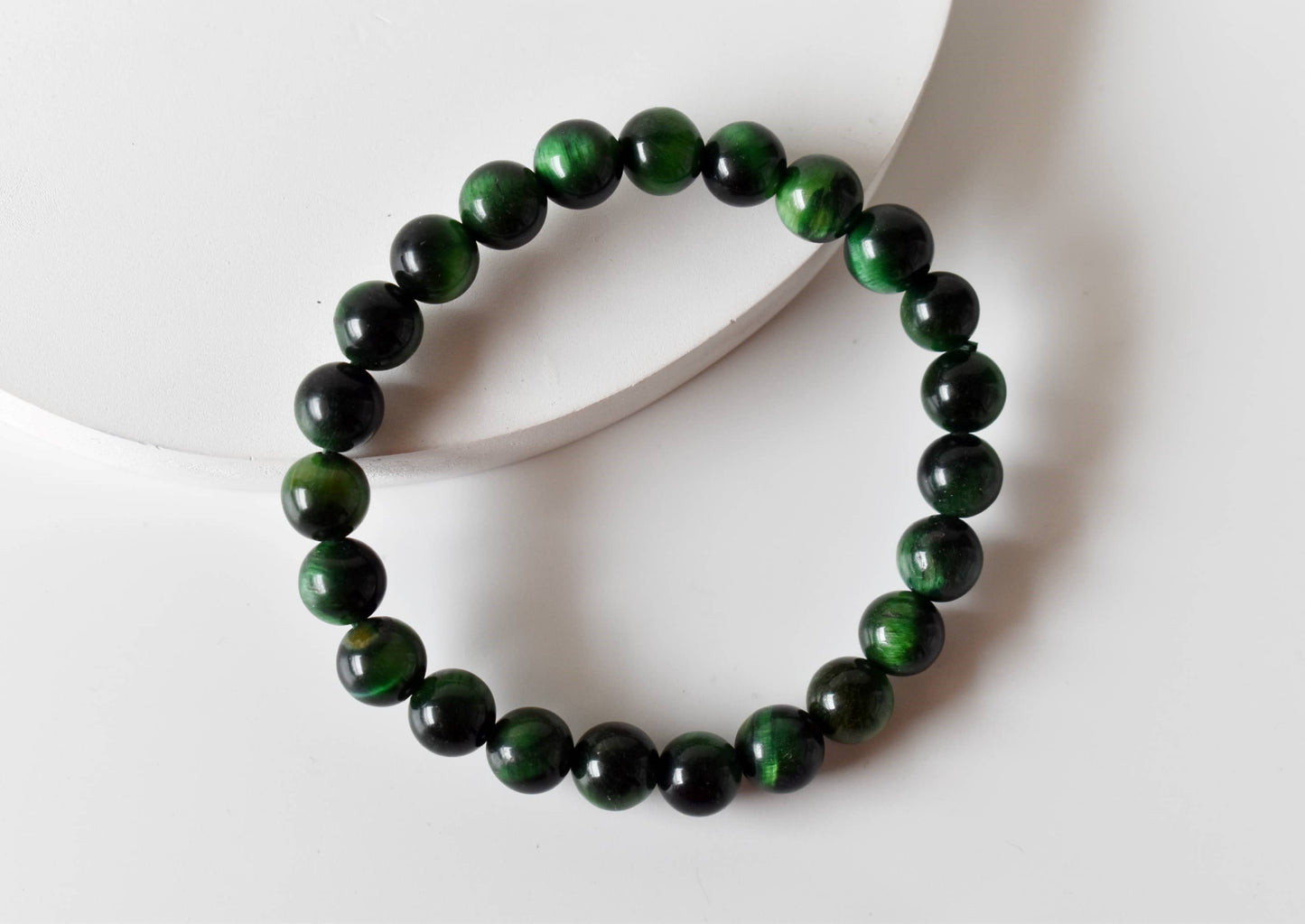 Tiger Cats Eye Green Gemstones Bracelets