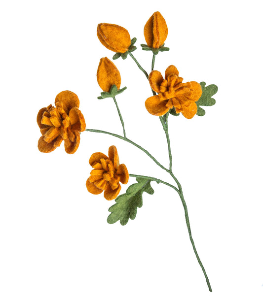 Felt Flower - Orange Dogwood