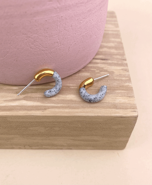 Porcelain Hoop Studs