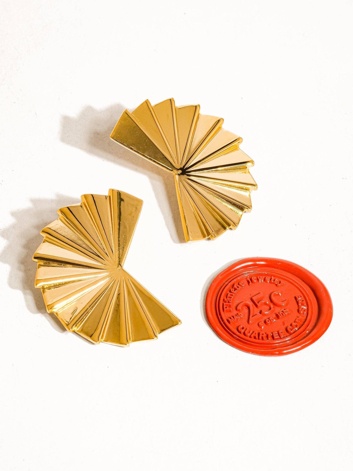 Soline 18K Folded Fan Earring