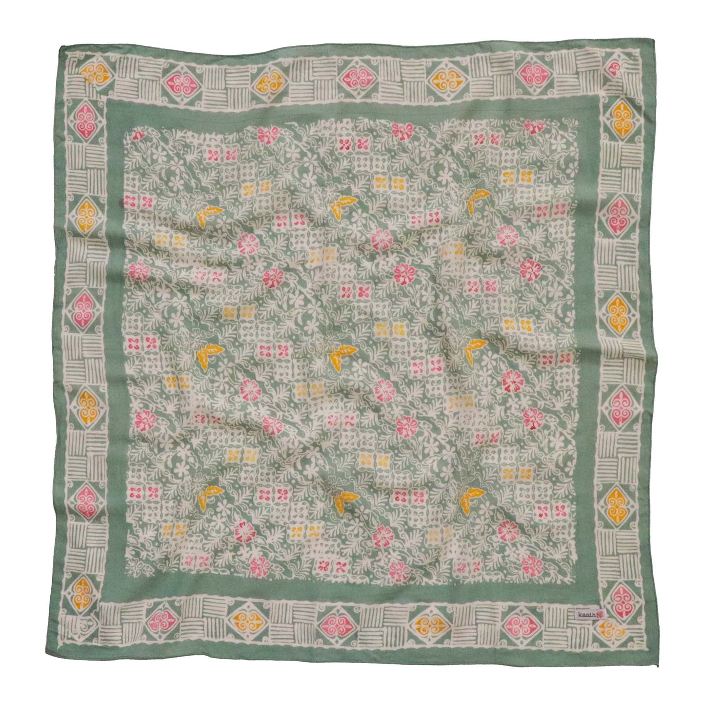 Lime & Cream Batik Bandana