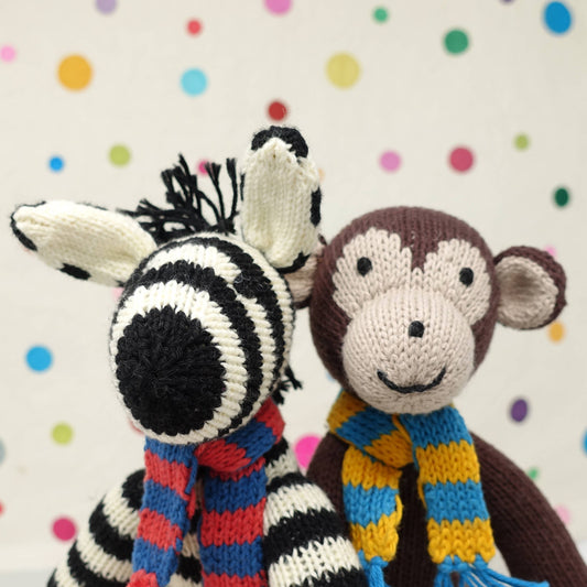 Handmade Knit Zebra