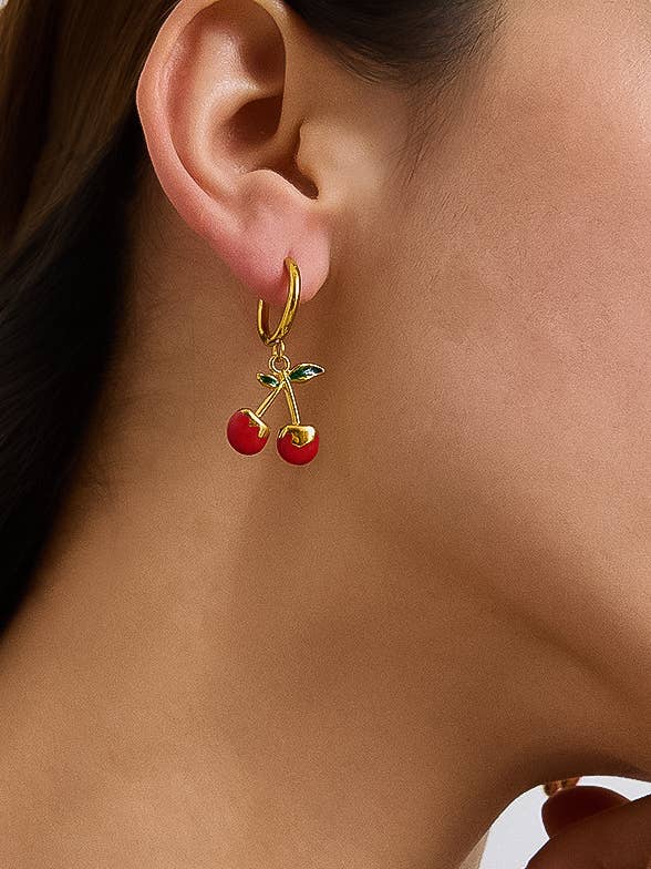Côte 18K Plated Cherry Earring