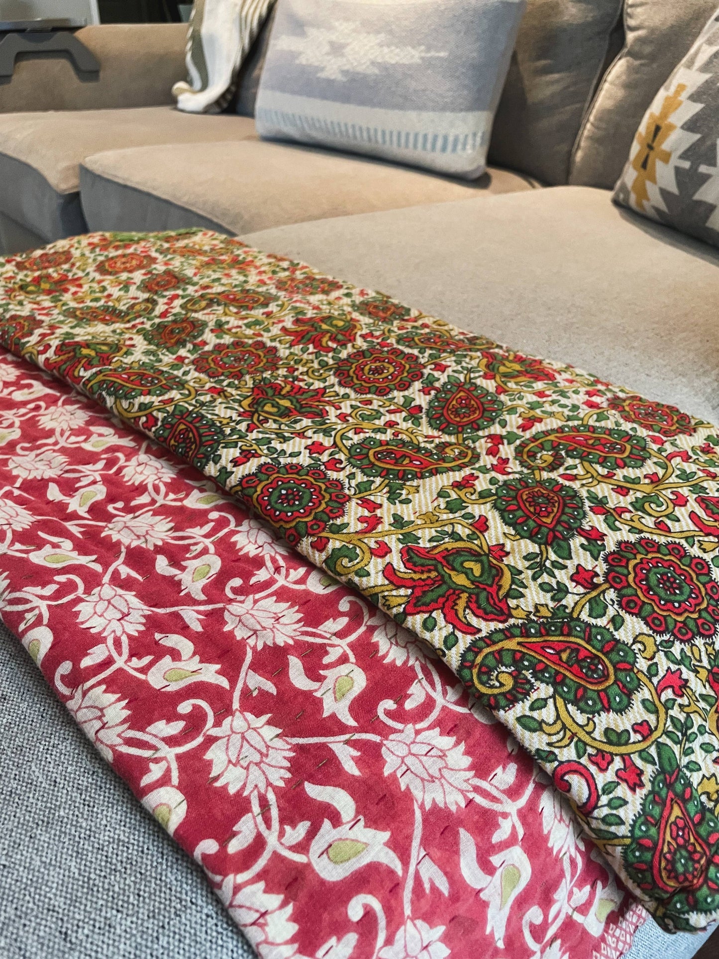 Kantha Throw Blanket