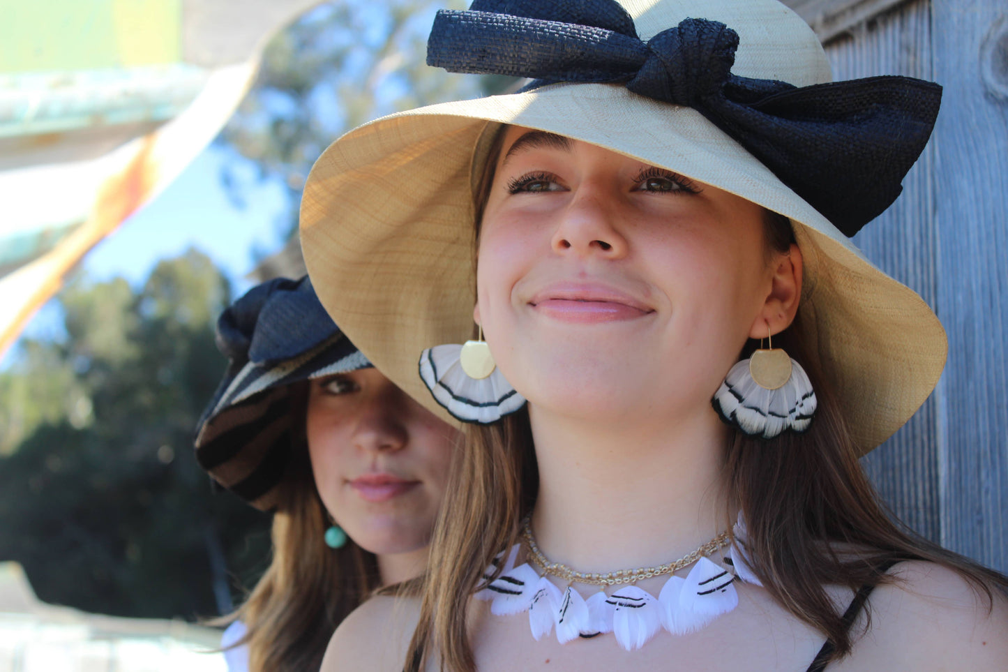 3" Brim Cara Bucket Straw Hat with Big Bow