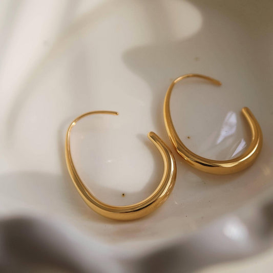 Cyril 18K Minimalist Open Hoop Earrings