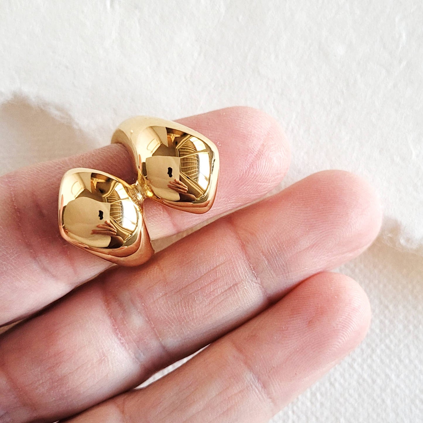 18k gold plated double wrap ring