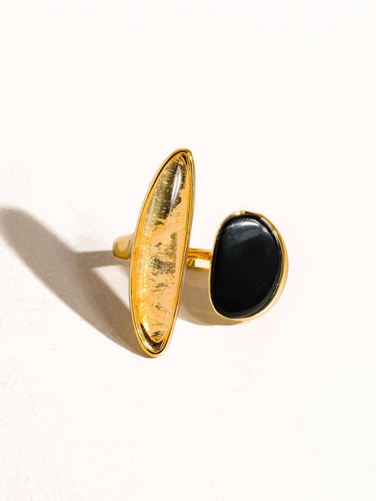 Christophe Black Agate Stone Ring