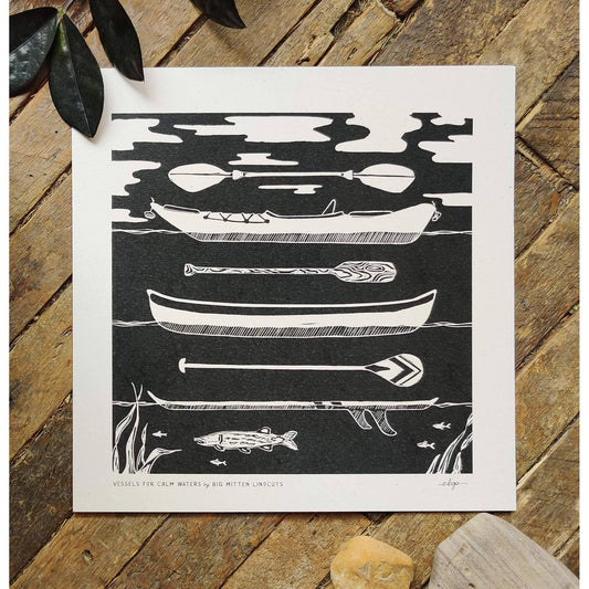 Vessels for Calm Waters Linoprint