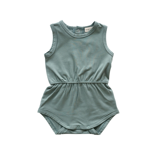 Organic Cotton Playsuit – Basil Green
