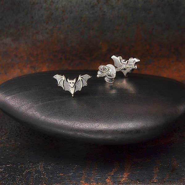 Sterling Silver Bat Earrings