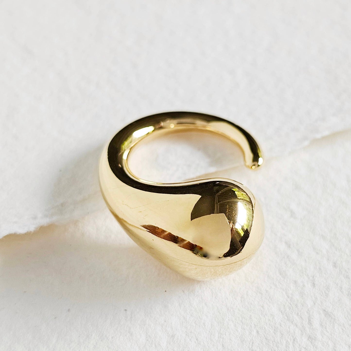 18k gold plated wrap single orb chunky ring