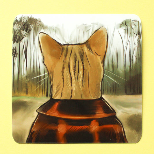 Fall Forest Cat Vinyl Sticker