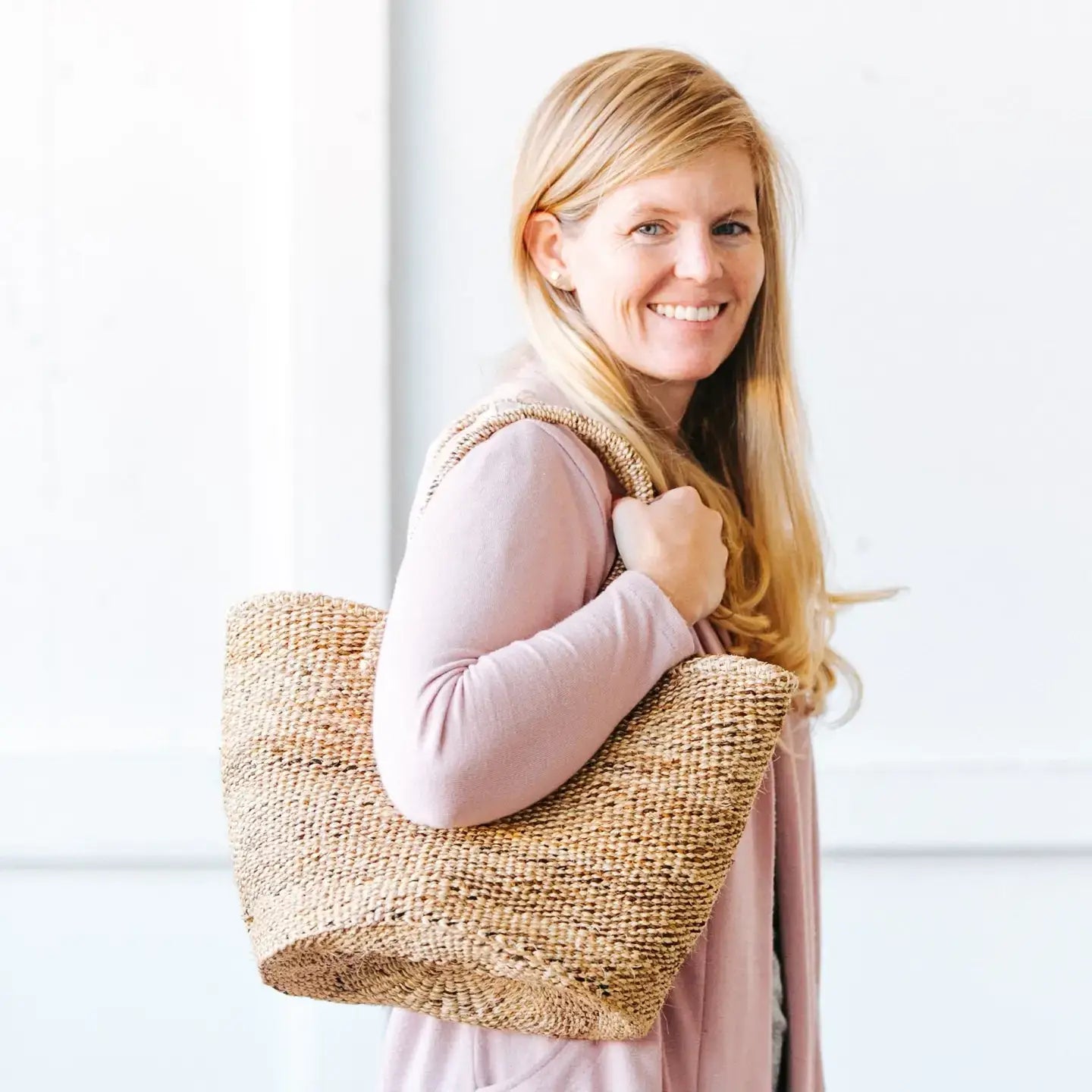 Stripe Medium Sisal Tote