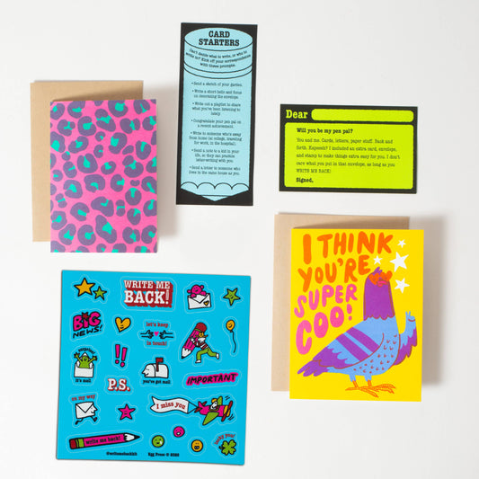 Pigeon + Leopard Write Me Back Pen Pal Kit